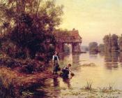 路易斯 阿斯顿 奈特 : Two Girls by a Stream